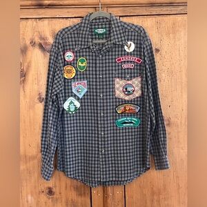 Upcycled Arcadia Men's Blue Plaid Shirt